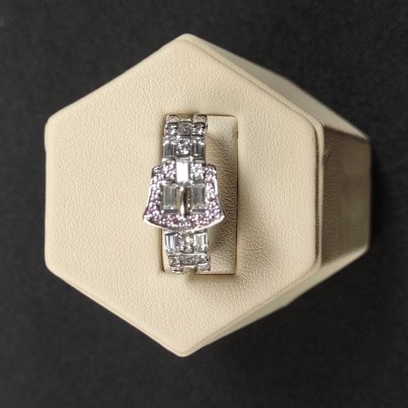 Absolute ™ Cubic Zirconia/Sterling Silver Buckle Ring - Picture 12 of 12